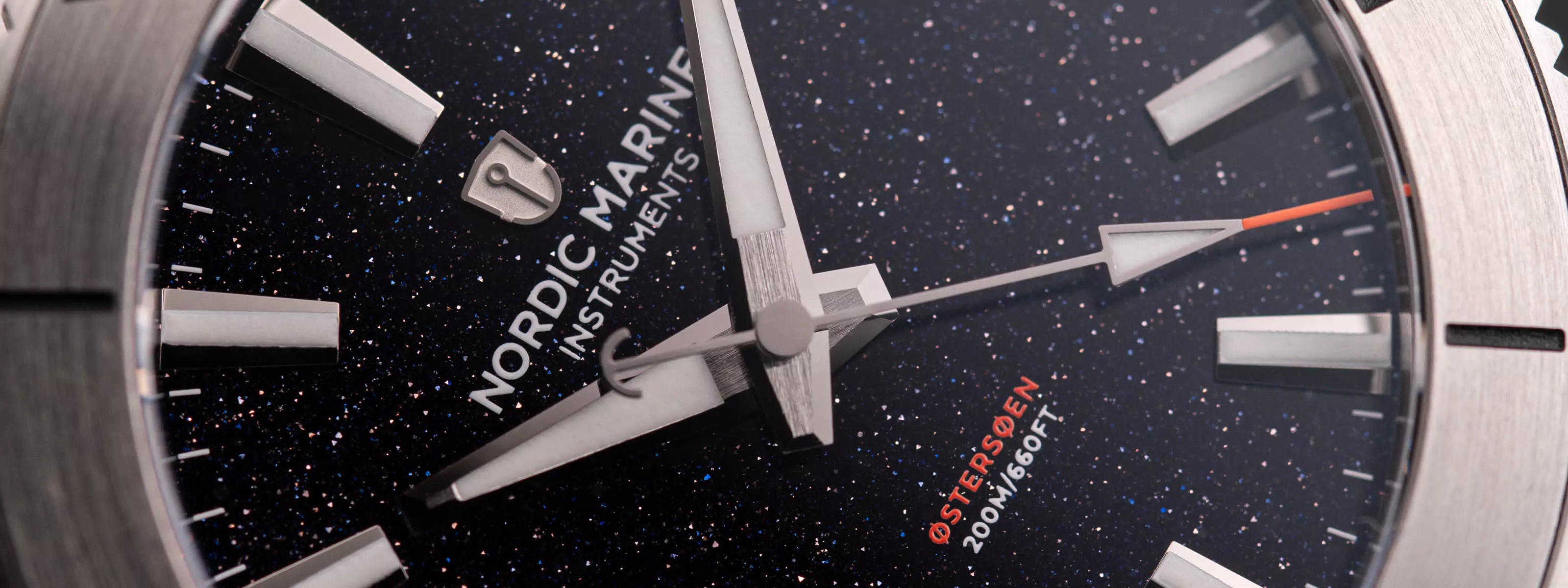 Nordic Marine Instruments Dive watch with aventurine sparkling stars dial